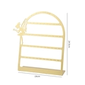 Golden foldable 56-hole earring stand with fairy silhouette and 24.5cm height - Gold