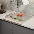 Kitchen stainless steel cutting board with fold edge, brushed finish, 70x40 cm size - 40x70cm