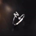 Verstellbarer Ring aus 925er Sterlingsilber mit Zirkonia und dem Buchstaben N - Buchstabe N