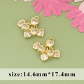 Pendentif cœur cerise plaqué or 18k avec cristaux étincelants, taille 14.6mm - Style Cerise de Cœur d'Or (ME1810A)