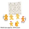 Christmas gingerbread man silicone mold for baking with 6 cavities and size markings - 6# Grey Gingerbread Man