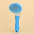 Brosse autonettoyante bleu ciel et blanche avec poignée ergonomique pour le toilettage de chat - Style Poignée Antidérapante Diamant (Sac OPP) / Bleu