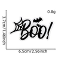 Detail of BOO! Halloween embroidery patch with spider web and bat, 6.5x3.7cm size view - 25# BOO! Spider