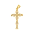 Exquisite gold copper cross pendant with micro-paved cubic zirconia crystals - D155B