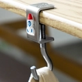 Adjustable desk bag hook with rocket decoration in silver stainless steel finish - Rocket