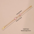 Elegant gold bracelet with marquise white zircons and pink center stones, 18.5cm length - Two Pink Zirconia Style
