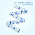 Blue yoga stretching strap with 8 numbered sections and 90cm length for kids - Pose-printed Deep Blue 8 Grids