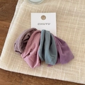 4-pack of wide seamless elastic hair ties in brown, pink, blue, and purple tones - Morandi Color Series 4-Pack