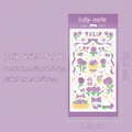 Purple tulip themed stickers with cute rabbits and bows for scrapbooking DIY - 4# Tulip Series Purple