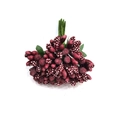 Close-up of deep red artificial berry stems with mixed textures for DIY crafts - Large Bag / Burgundy
