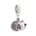Silver alloy anchor charm with heart enamel and inspirational quote on white background - 12-Anchor Plate
