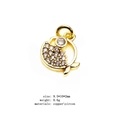 Golden fish pendant with micro-pave zircons for jewelry making, 9.5x10x2mm size - Small Fish (13)