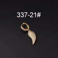 Gold wing earrings with micro-pave crystals and irregular huggie design for women - Wing Style (337-21#)