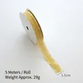5m goldenes Geschenkband für Weihnachten mit eleganter Fransenkante zum Verpacken - Glitzer Goldband / 1,5 cm breit - 5 m/Rolle