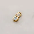 Golden heart pendant featuring a light blue aquamarine zircon for DIY necklaces - March Heart Pendant - Gold