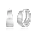S925 sterling silver minimalist brushed metal ear cuff earrings in silver finish - Platinum Color