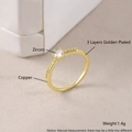 Vergoldeter Kupferring mit Herz-Design und Zirkonia-Inlay für elegante Frauen - Runder Zirkon Größe 7