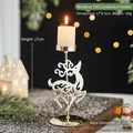Golden 17cm tall metal elk candlestick holder for elegant Christmas table decoration - Elk