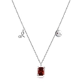 S925 Sterling Silber Kette mit rotem Zirkon Anhänger und Sternzeichen Charm auf Weiß - S925 Sterling Silber (Widder)