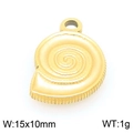 Golden seashell conch pendant in stainless steel for ocean themed jewelry making - Gold Conch (KLJ9963-Z)