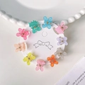 10-piece set of colorful mini butterfly hair claw clips in vibrant dopamine jelly colors - Little Rabbit Shape 10Pcs