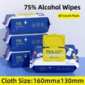 Pack of 80 wipes 75% alcohol disinfectant sanitizing wet wipes in blue soft packaging - 80 Sheets Cartoon Version