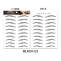 Waterproof 4D bionic eyebrow tattoo stickers in black-03 with natural hair texture - STM-03 (10 Pairs) / Black