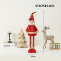 Standing Christmas snowman doll in red and gold with telescopic legs, 80cm festive decor - Telescopic Snowman (Medium)