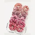 12er Set Satin Haargummis in Rosa und Champagner für elegantes Haarstyling - Hellrosa (12Stk-6G+6K)