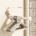 Creamy white retractable suction cup clothes hanger organizer with three-stage adjustment - Suction Retractable / Cream