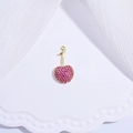Pendentif cerise élégant avec pavé de zircons rouges et placage à l'or pour bijoux - Base Or Cerise Zircon Magenta