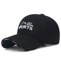 Berretto da baseball invernale in lana nera con ricamo 'OUT DOOR SPORTS' da uomo - Regolabile / Nero con ricamo bianco