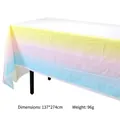 Rainbow gradient disposable plastic tablecloth for parties, size 137x274cm and 96g weight - Plastic/PE / Tablecloth 137*274cm