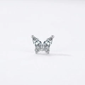 S925 Sterling Silber Schmetterling Ohrstecker mit funkelnden Zirkonia Steinen - Schmetterling Stil (RHE945S) / Silber