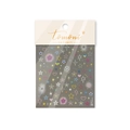 Relief nail stickers featuring metallic stars and hearts for DIY manicure art designs - Colorful Starburst - Metallic (TO-5105)