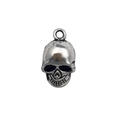 Vintage silver skull pendant charm for Halloween DIY jewelry making projects - Antique Silver Skull (3341)