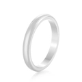 Anillo minimalista de acero de titanio plateado con acabado pulido liso para mujer - US 8 / Color Acero