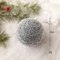 Silver foam Christmas ball with glitter and beads for festive tree decoration - Silver Chain Ball