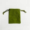 Grass green velvet drawstring pouch for jewelry and gift packaging with soft texture - 5*7cm / Army Green Knit Velvet