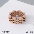 Anillo de acero inoxidable oro rosa estilo correa de reloj con diseño de tornillo - US 7 / Oro rosa