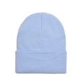 Bonnet en maille côtelée bleu clair classique avec revers pour l'hiver - Enfant / Bleu clair