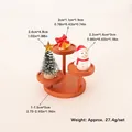 Miniature Christmas decor set with wooden display rack, snowman and festive bell ornaments - Snowman Set 1 (4 Pieces)