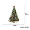 Green and red rhinestone Christmas tree brooch in gold finish with 42mm size specs - Gold Base Green Glaze Stone Style (Christmas Tree 30)