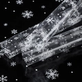 Transparent Christmas wrapping paper with white snowflake pattern for flower bouquets - 57*57cm / Snowflake Cellophane - 5.5 Silk