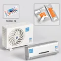 Mini car air conditioner aromatherapy set with white model and orange scented tablets - Silver [Cologne Scent] With Stickers