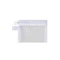 Portable white rectangular mesh makeup bag with zipper and side hanging loop - Small (13*10cm) / White