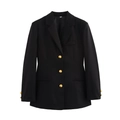 Detail eines schwarzen karierten Blazers mit goldenen Metallknöpfen und Texturstoff - S / Schwarz