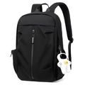 Zaino casual nero resistente all'acqua con un simpatico ciondolo a forma di astronauta - 6399 Nero + Ciondolo Astronauta