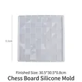 Translucent silicone mold for DIY resin chessboards with precise grid size markings - Large Chessboard Mold 31*31cm