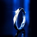 Klassieke zilveren moissanite ring met geometrische facetten en stralende schittering - Verstelbaar Open / Heren Ring